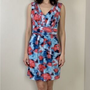 Simply Vera Vera Wang Blue Floral Sheath Cocktail Dress - Size XS